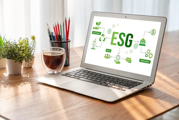 Politique de gouvernance sociale environnementale ESG pour les entreprises modernes afin d'établir une norme pour atteindre un score ESG élevé