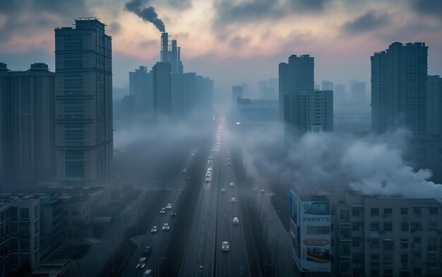 Photo pollution de l'air dans la ville