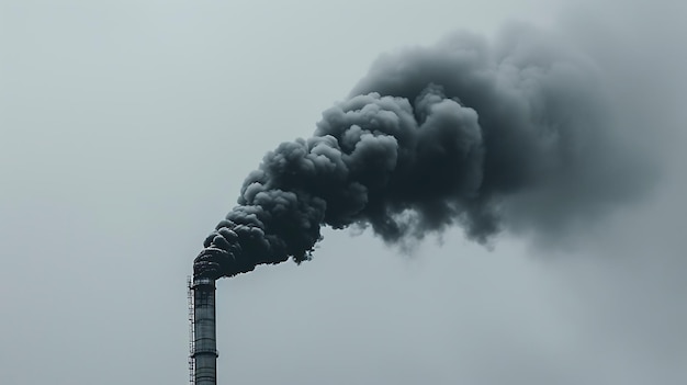 Pollution de l'air par la fumée noire des cheminées et des déchets industriels
