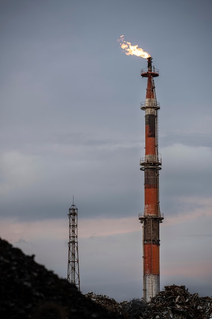 Photo pollution de l'environnement et extérieur de l'usine