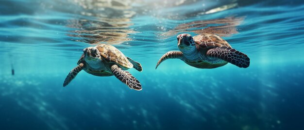 La pollution des océans est une catastrophe écologique Des sacs en plastique Une tortue entourée