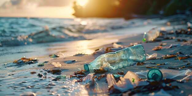 Photo la pollution par les plastiques