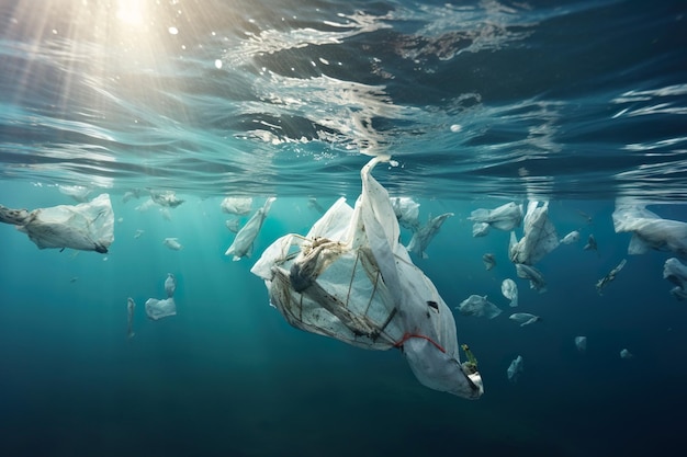 Pollution par les poissons et les plastiques dans l'IA générative de la mer