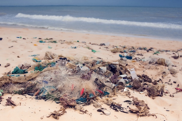 Pollutions et déchets dans la mer et sur la plage