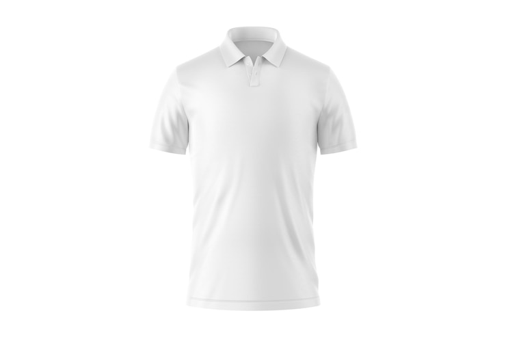 Photo polo homme blanc avec logo sur le devant