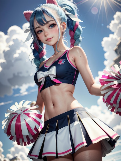 Une pom-pom girl avec le mot maho sur le devant