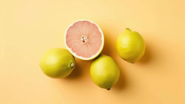 Pomelo Images de fond Couleurs naturelles Arrière-plan lumineux Génératif Ai