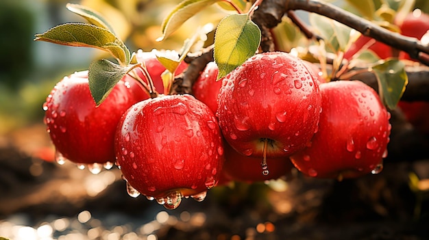 Pomme biologique fraîche un repas de fruits sains cultivés dans la nature