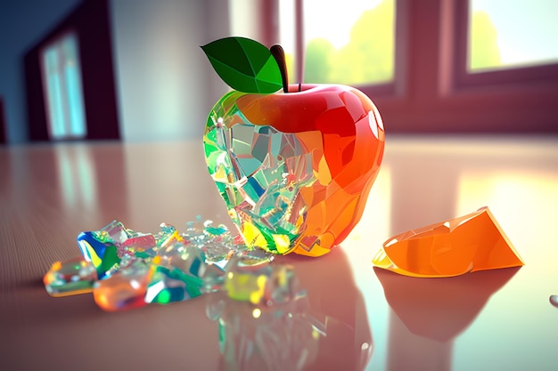 pomme colorée isolée avec un beau fond