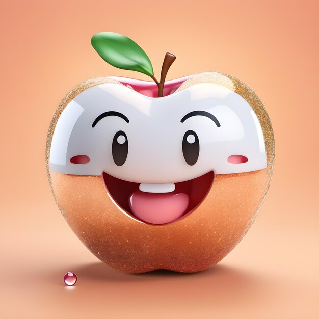 Pomme emoji rire heureux