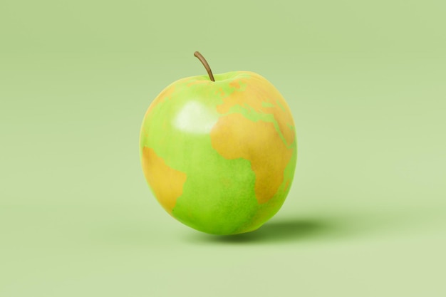 Pomme globe verte en studio