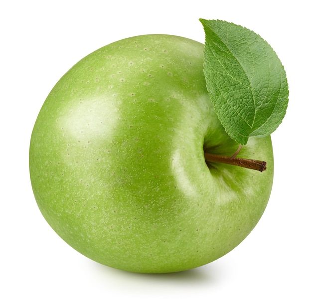 Pomme isolée Une pomme isolée sur fond blanc Toute la profondeur de champ avec un tracé de détourage