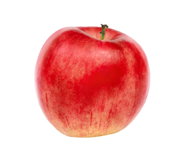 Pomme juteuse fraîche rouge isolé sur fond blanc