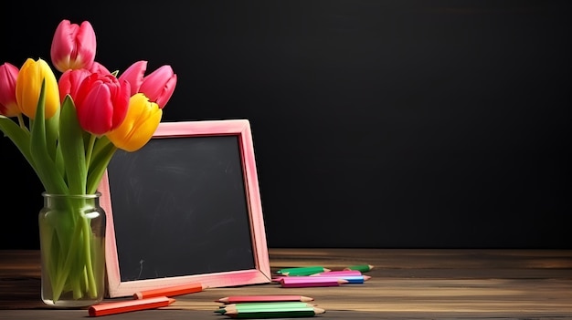 Pomme et livres de la journée mondiale des enseignants avec des crayons et des lunettes sur la table en classe