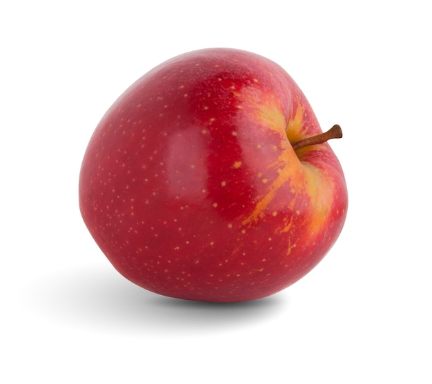 Pomme mûre rouge isolé gros plan