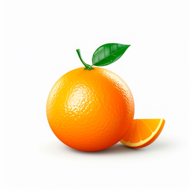 pomme orange isolé sur fond blanc