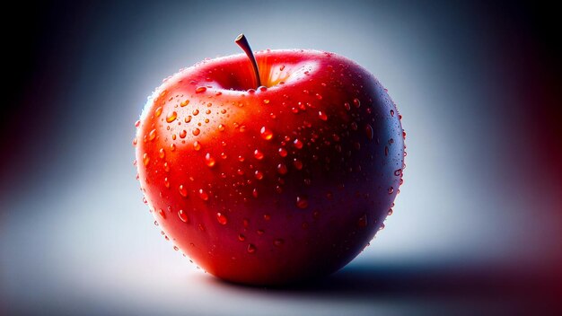 La pomme rouge dans une ombre mystérieuse