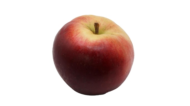 Une pomme rouge avec un fond blanc Apple isolé sur fond blanc