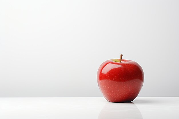 Pomme rouge sur fond blanc avec un espace de copie pour votre texte