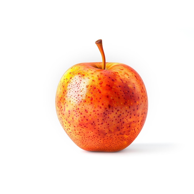 Une pomme rouge sur un fond blanc IA générative