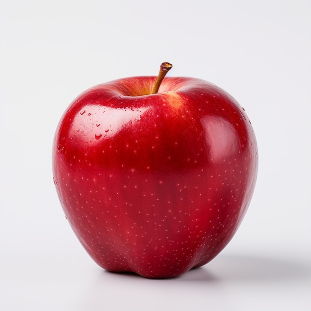 Pomme rouge sur un fond blanc, pur