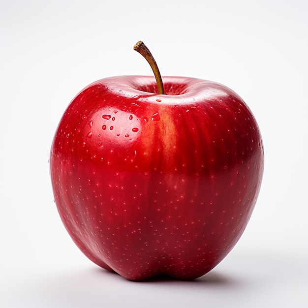 Pomme rouge sur un fond blanc, pur