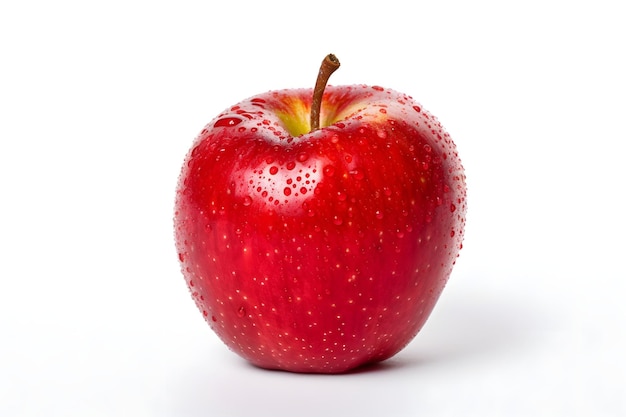 Pomme rouge sur fond blanc