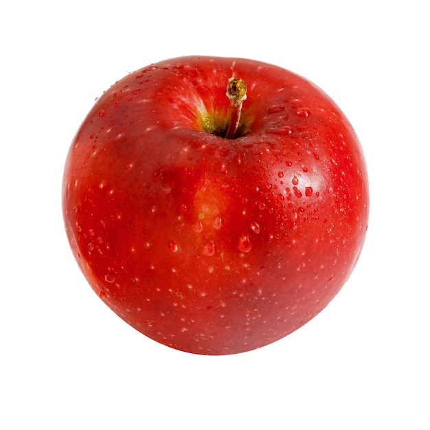 Pomme rouge sur fond blanc