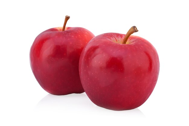 Pomme rouge sur fond blanc