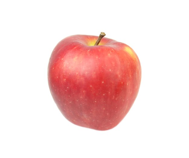 Une pomme rouge sur fond blanc