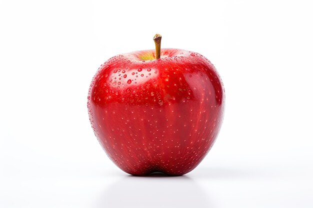 Pomme rouge sur fond blanc