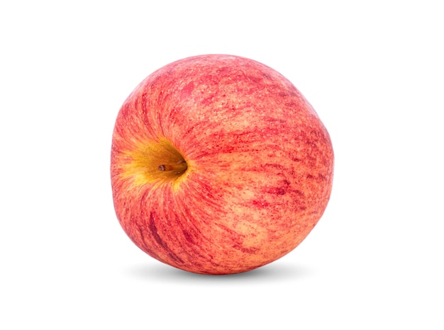 Pomme rouge fraîche sur fond blanc