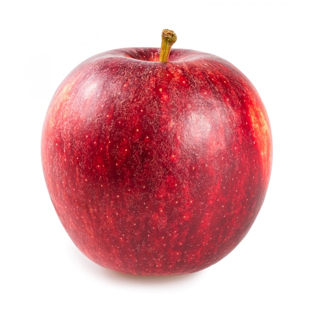 Pomme rouge fraîche isolé sur fond blanc