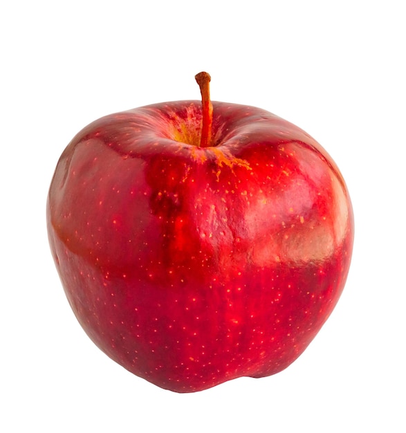 Pomme rouge fraîche isolé sur fond blanc