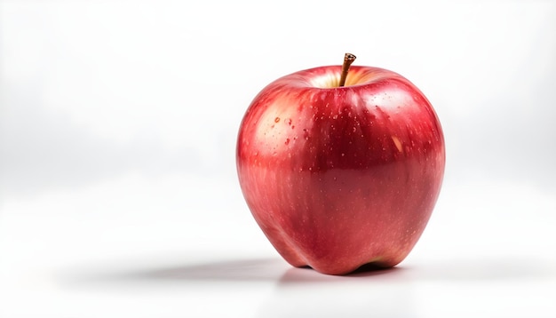 Pomme rouge fraîche isolée sur fond blanc