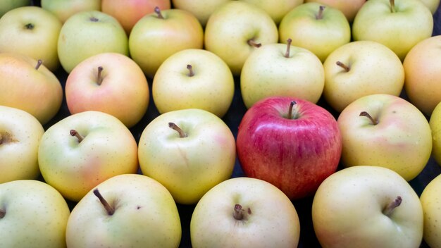 pomme rouge fraîche et pomme jaune