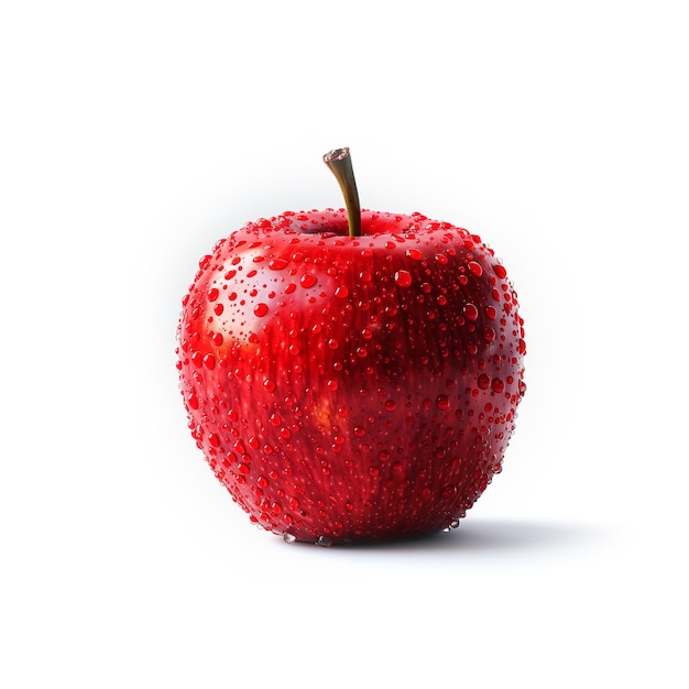 Pomme rouge avec des gouttes d'eau IA générative