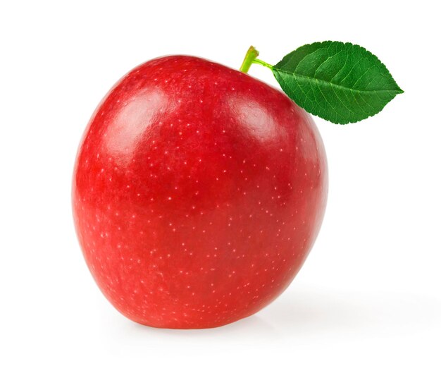 Pomme rouge isolé sur blanc