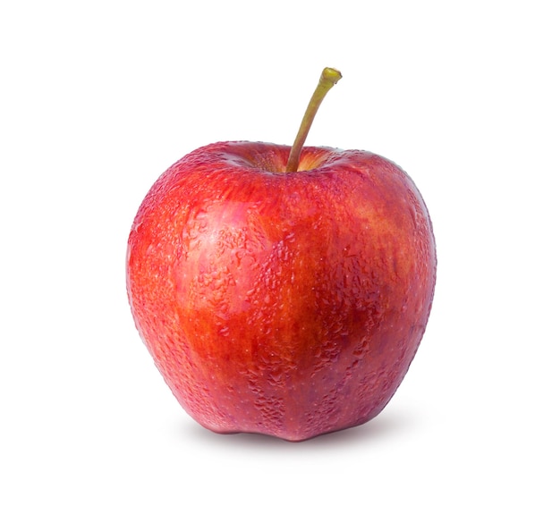 Pomme rouge isolée sur fond blanc avec des chemins de détourage pour la conception graphique