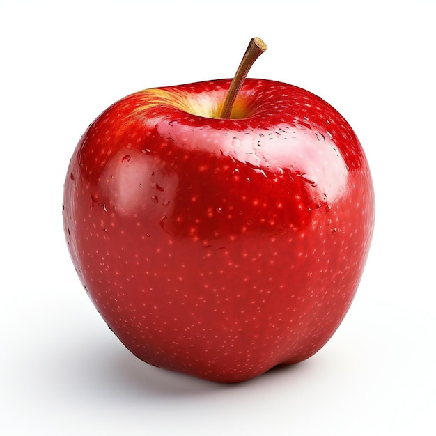 Pomme rouge isolée sur fond blanc