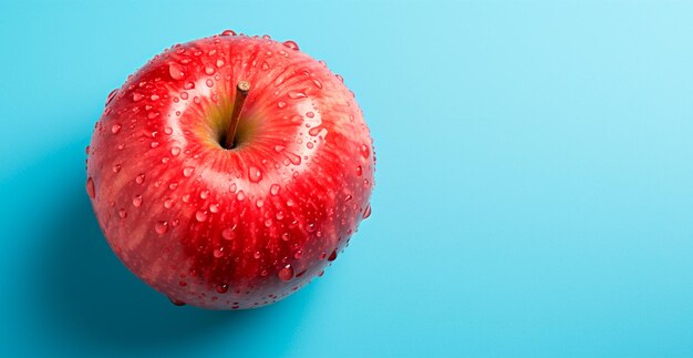 Une pomme rouge mûre sur un fond blanc, image générée par l'IA