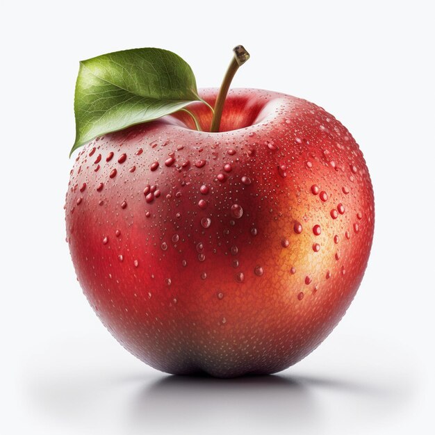 Pomme rouge mûre fraîche isolée dans un fond blanc