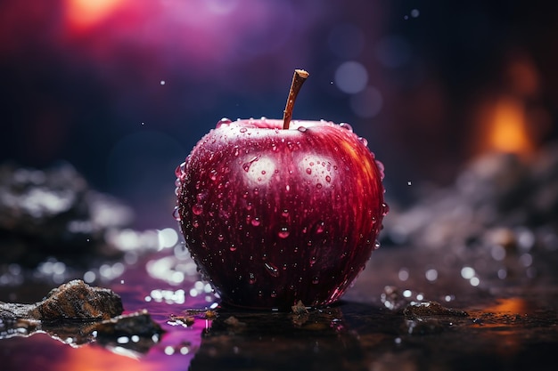 Une pomme rouge avec une surface lisse et un arôme attractif générateur d'IA