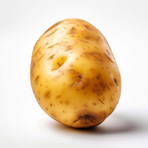 Pomme de terre nouvelle isolée sur fond blanc