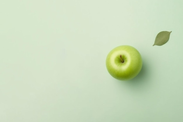 Pomme verte sur fond uni IA générative