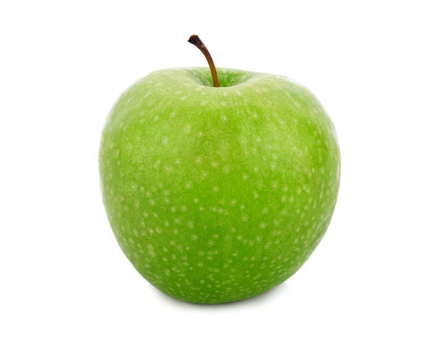 Pomme verte fraîche sur fond blanc