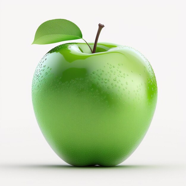 Pomme verte fraîche isolée dans un fond blanc