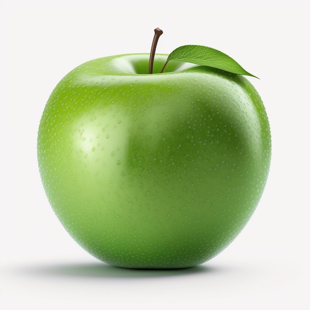 Pomme verte fraîche isolée dans un fond blanc