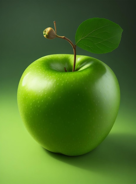 pomme verte avec des gouttes d'eau