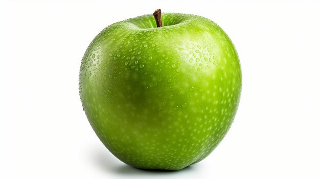 pomme verte isolée sur blanche